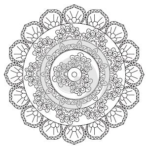 Coloring Outline Abstraction Mandala