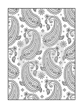 Coloring page for adults, or black and white ornamental background