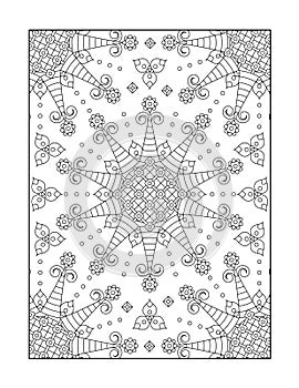 Coloring page for adults, or black and white ornamental background