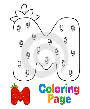 Coloring page with Alphabet M for kids