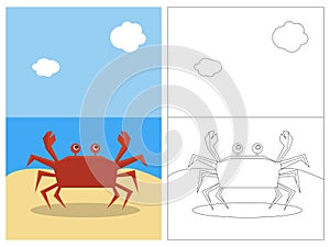 Coloring page book - crab