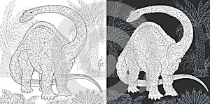 Coloring pages with Brontosaurus