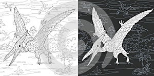 Coloring pages with Pterodactyl