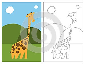 Coloring page book - giraffe