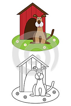 Coloring page book for kids - dog