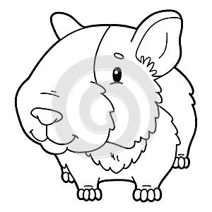 Coloring page cartoon guinea pig