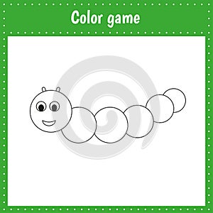 Coloring page of a caterpillar for kids