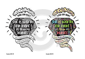 Coloring page and colored example with quote