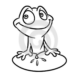 Coloring page frog smile water lily leaf animal