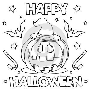Coloring page `Happy Halloween`.