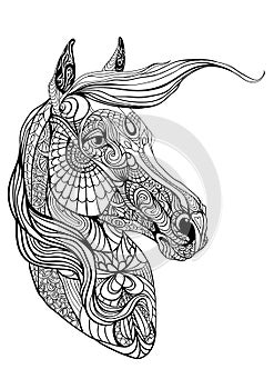 Coloring page with horse