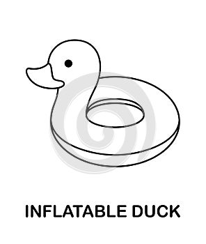 Coloring page with Inflatable Duck for kids