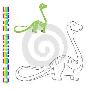 Coloring page for kids with Brontosaurus