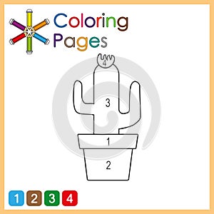 coloring page for kids, color the parts of the object according to numbers, color by numbers