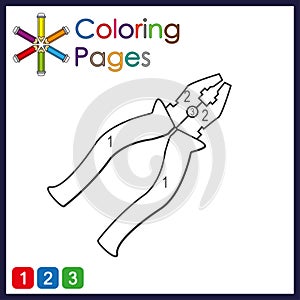 coloring page for kids, color the parts of the object according to numbers, color by numbers