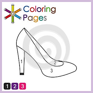 coloring page for kids, color the parts of the object according to numbers, color by numbers