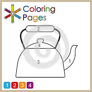 coloring page for kids, color the parts of the object according to numbers, color by numbers