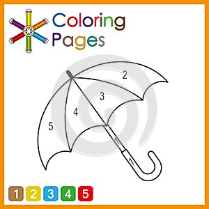 coloring page for kids, color the parts of the object according to numbers, color by numbers