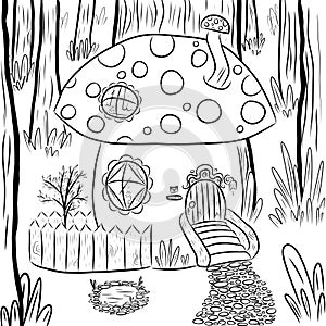 Coloring page for kids. Illistration for children. Cartoon