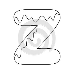 Coloring page with Letter Z for kids