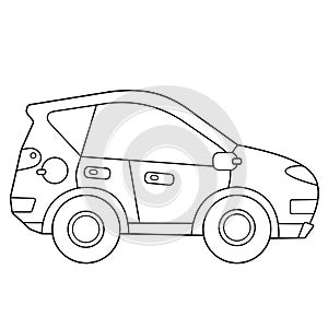 Coloring Page Outline Of cartoon Car. Images transport or vehicle for children. Vector. Coloring book for kids