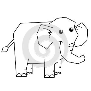 Coloring Page Outline Of cartoon elephant. Animals. Coloring Book for kids