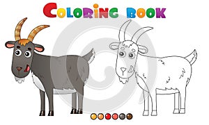 Coloring Page Outline of cartoon goat. Farm animals. Coloring book for kids