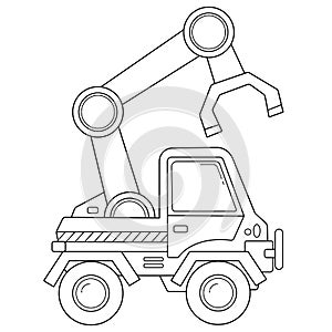 Coloring Page Outline Of cartoon loader or lift truck. Construction vehicles. Coloring book for kids