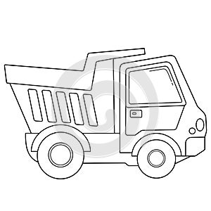 Coloring Page Outline Of cartoon lorry or dump truck. Construction vehicles. Coloring book for kids