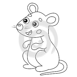 Coloring Page Outline of cartoon mouse. Animals. Coloring book for kids