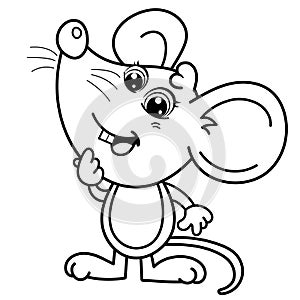 Coloring Page Outline of cartoon mouse. Coloring book for kids