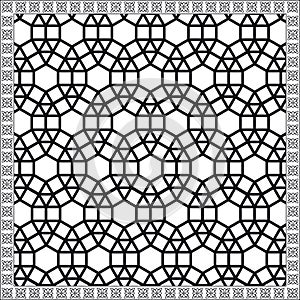 Coloring Page Pattern Black and White Colors Arabic Style Network Decorative Ornament photo