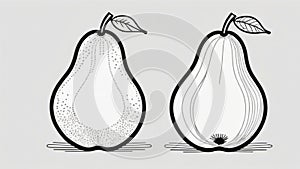 Coloring page - Pear, coloring book style,
