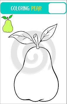 coloring page pear fruit photo