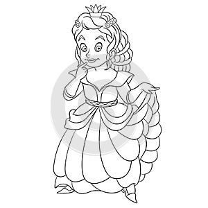 Coloring page with princess