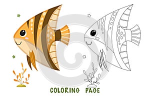 Coloring page of sea fish