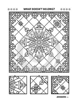 Coloring page and visual puzzle for adults