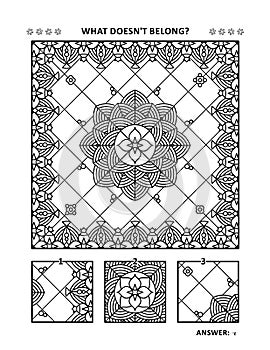 Coloring page and visual puzzle for adults