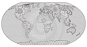 Coloring page of world map