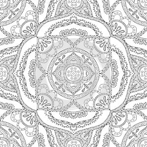 Coloring pages for adults.Decorative hand drawn doodle nature ornamental curl vector sketchy seamless pattern.