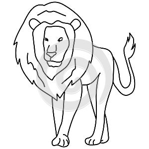 Coloring pages. Animals. Cute. lion.