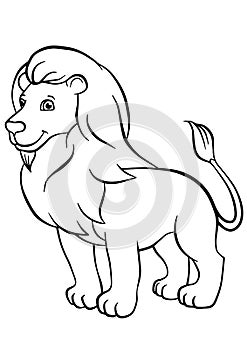 Coloring pages. Animals. Cute lion.