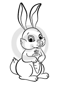 Coloring pages. Animals. Little cute rabbit.