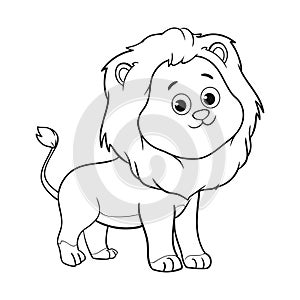 Coloring pages or books for kids. cute lion illustration