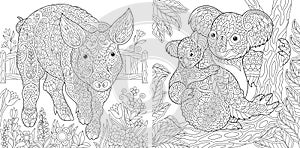 Sfarbenie stránky. sfarbenie kniha dospelí. roztomilý prasa 2019 čínština nový. sfarbenie obrázok medvede. 