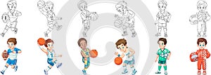 Coloring pages for kids. Basketball, football and rugby