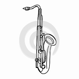 Coloring Realistic nota saxophone illustration drawing illustration white background photo