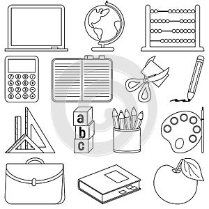 Coloring School Icons