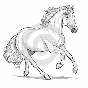 Coloring Sheet: Horse In The Style Of Magali Villeneuve