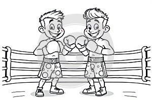 A Coloring Sheet Of Two Boxers At 2-1-2024